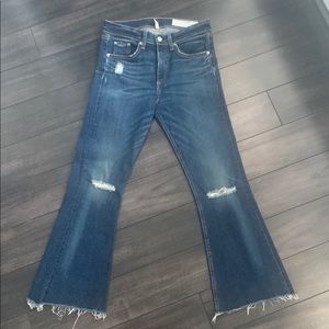 Rag and Bone 10inch Cropped Flare denim jeans 27